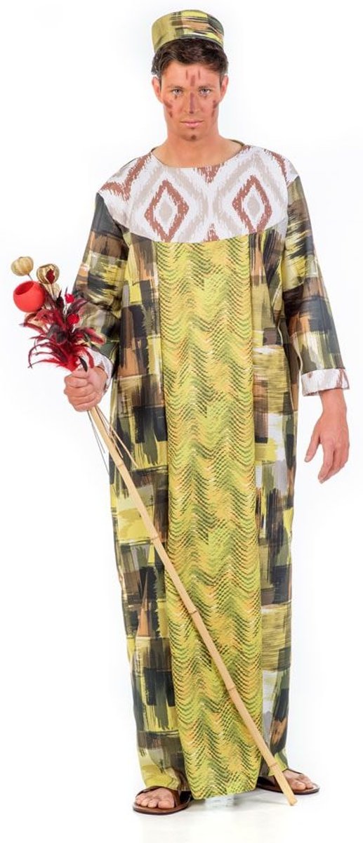 Jungle & Afrika Kostuum | Rijk Gouden Afrikaanse Koning Van Togo | Man | Maat 60 | Carnaval kostuum | Verkleedkleding